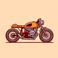 Cafe Racer Motorbike Cartoon Icon