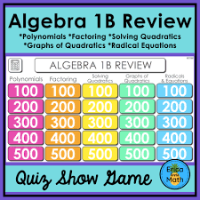 Algebra 1b End Of Year Review Game
