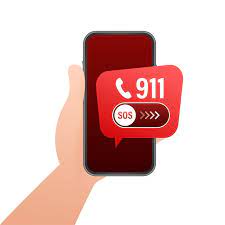 911 Smartphone In Flat Style Call Icon