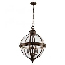 Glass Globe 4lt Chandelier