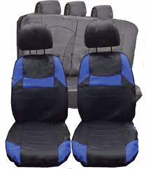 Blue Pvc Leather Look Car Seat Covers