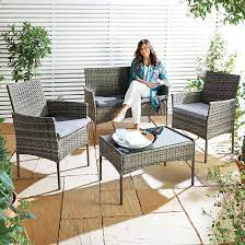 4 Piece Rattan Garden Furniture Set