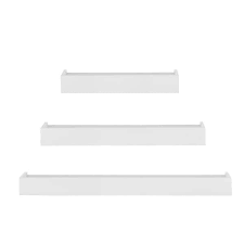 Modern White Wood Floating Wall Shelf Set Of 3 36 W X 3 H X 6 D