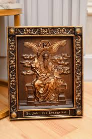 Four Gospels Natural Wooden Carved Icon
