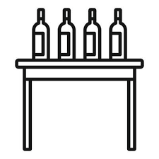 Wine Bottles Table Icon Outline Style