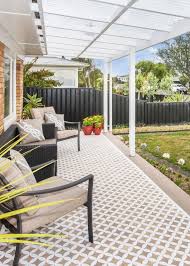 Cement Porch With A Stencil