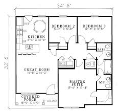Ranch Style House Plan 3 Beds 1 5