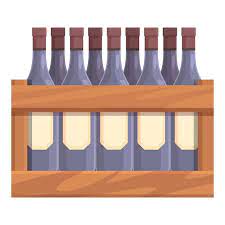 Wine Bottle Box Icon Cartoon Vector