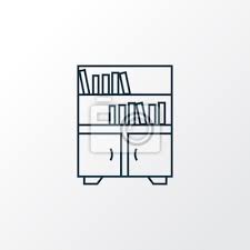 Book Shelves Icon Line Symbol Premium