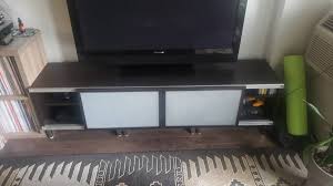 Dark Brown Tv Stand Unit With Sliding