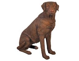 Labrador Dog Sitting Brown Sculptures