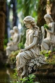 Serene Angel Statues Overviewing