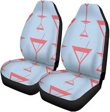 Set Of 2 Car Seat Covers Red Triangle