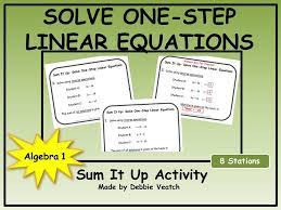 Solve One Step Linear Equations Sum It