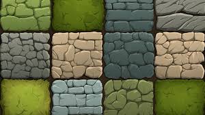 Cartoon Seamless Patterns Stone Floor