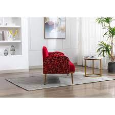 Red Sofa For Accent Loveseat Tufted