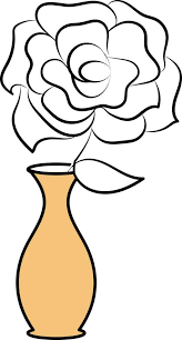 Orange And White Color Rose Flower Pot