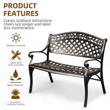 Black Cast Aluminum Outdoor Bench