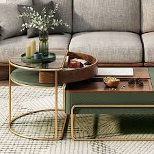 Nesting Coffee Tables Glass Top Side