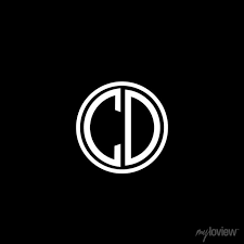 Cd Monogram Letter Icon Design On Black