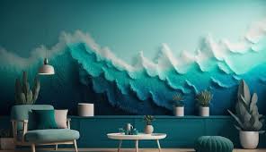 Modern Home Aquamarine Ombre Wall