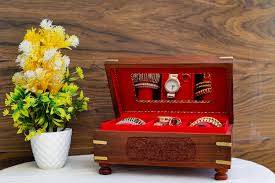 Engraved Wooden Jewellery Box With
