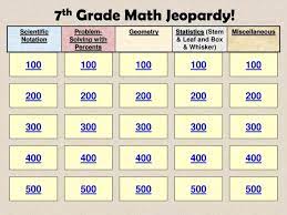 Ppt 7 Th Grade Math Jeopardy
