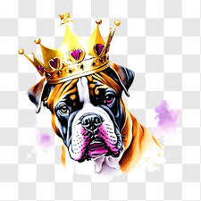 Boxer Dog Wearing Crown Symbol