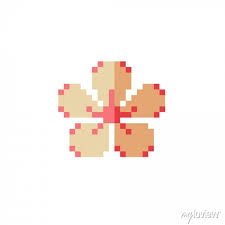 Sakura Flower Icon Pixel Art Style