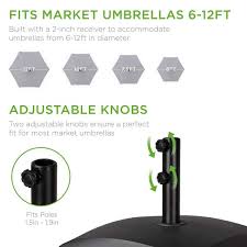 Best Choice S Fillable Mobile Umbrella Base Heavy Duty Market Stand W 4 Wheels 2 Locks 123lb Capacity Black