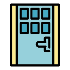 Entry Door Icon Outline Vector Glass