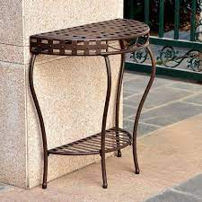 Half Moon Wrought Iron Patio Console