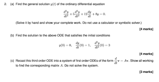 Solved 2 A Find The General Solution