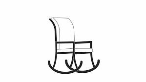 Animated Bw Rocking Chair Black White