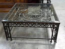 Wrought Iron Glass Top Coffee Table