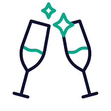Champagne Flutes Outline Wired
