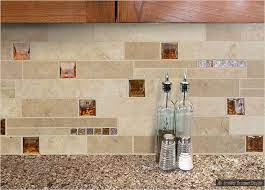 Brown Glass Travertine Mix Backsplash