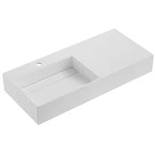 Serene Valley Svws614 40wh 40 In Wall Mount Or Countertop Bathroom Drain With Large Square Bowl Sink Finish White
