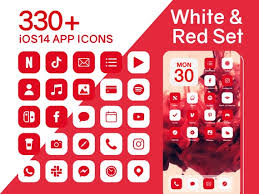 Ios Red White App Icons Set 330 Red