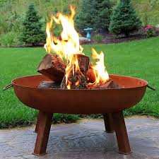 Sunnydaze 34 Inch Large Fire Pit Bowl Outdoor Wood Burning Cast Iron Rustic