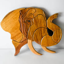 Wooden Wall Hanging Sculpture Elephant