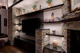 Corner Fireplace And A Media Wall Ideas
