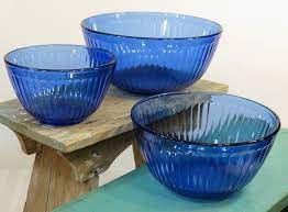 Pyrex Sculptured Cobalt Blue Glass