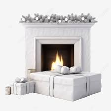 3d Gifbox And Fireplace Background 3d