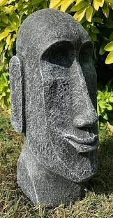 Head Moai Tiki Concrete Ornament