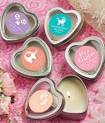 Pink Baby Shower Favors Heart Candle