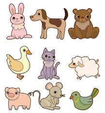 Shower Curtain Cartoon Animal Icon Set