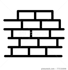 Brick Wall Icon Outline Style Stock