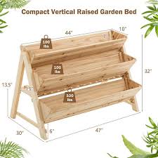 Fir Wood Vertical Raised Garden Bed