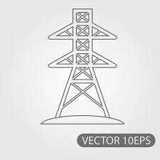 High Voltage Wires Icon Black And White